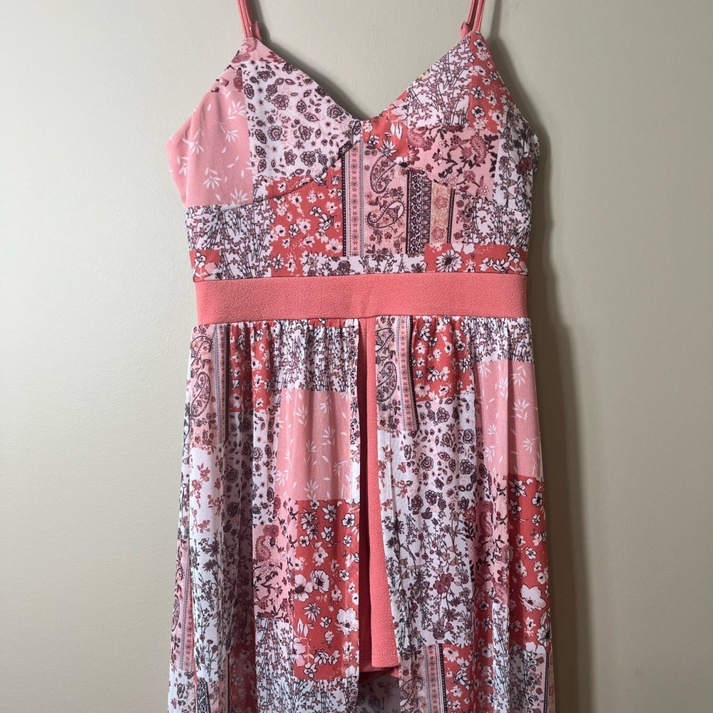 Boho Patchwork Maxi Dress Split Front & Attached … - image 4